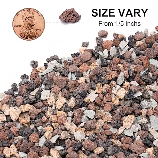 5lbs Small Rocks for Terrarium, Planters Drainage, 1/5 Inch Lava Rock for Bonsai Tree, Decorative Gravel for Succulents, Bamboo, Cactus, Mixed Color-Ruum Studio Home