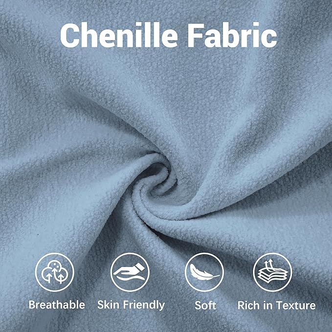 Modular Sectional Sofa, Comfy Cloud Couch 3 Seater Couch with Ottoman, Sectional Couches for Living Room, Modern Chenille L Shaped Couches, Sleeper Deep Seat Sofa with Throw Pillows, Blue-Ruum Studio Home