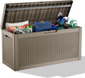 60 Gallon Resin Deck Box, Lockable Outdoor Storage Box for Patio Cushions Storage Furniture,Garden Tools, Pool Supplies, Weatherproof and UV Resistant (Grey Rattan)-Ruum Studio Home