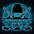 Custom Hockey LED Wall Sign – Personalized Ice Hockey Helmet & Sticks Neon Sign, 16-Color LED with Remote Control, Hockey Decor for Boys Room, Man Cave, Sports Fans-Ruum Studio Home