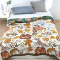 Boho Throw Blanket for Bed - 100% Pure Cotton Ultra Soft Rustic Quilt - Farmhouse Decor Bed Blankets, All Season Rustic Throw for Sofa Couch Chair(91''x 98'', Floral Blossom)-Ruum Studio Home