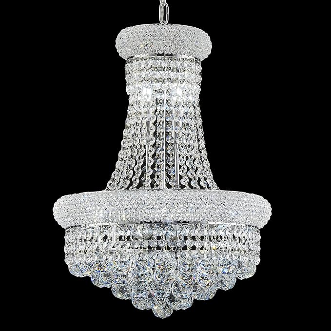 10 - Light Unique Empire Crystal Chandelier for Dining Room Foyer Entryway Living Room Bedroom Chrome Finish-Ruum Studio Home