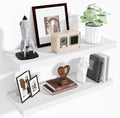 Fun Memories Floating Shelves for Wall, 32 Inch Long Floating Shelves Set of 2, 32 x 10 Wooden Shelves for Wall, Large Storage Shelves, Hanging Shelves for Bathroom Kitchen Bedroom, White-Ruum Studio Home