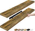 Sorbus Floating Shelves for Wall - 35 Inch Long Bathroom Shelves, Wall Decor for Bedroom, Kitchen, Living Room & Book Storage - Mounted Floating Shelf with Invisible Brackets (Rustic Brown, 2 Pack)-Ruum Studio Home
