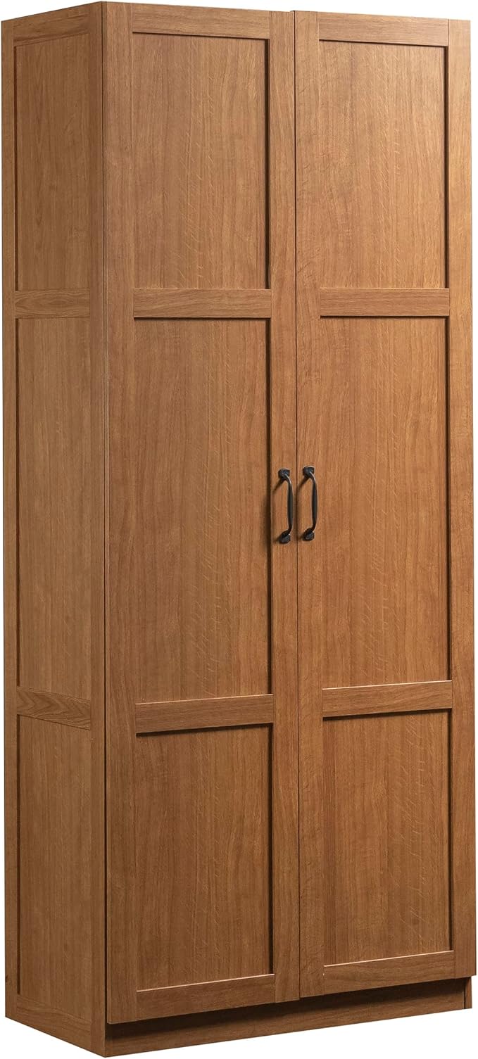 Sauder Select Storage Cabinet, Pantry Cabinet Kitchen Storage with Adjustable Shelves, Bathroom Storage Cabinet, in Highland Oak-Ruum Studio Home