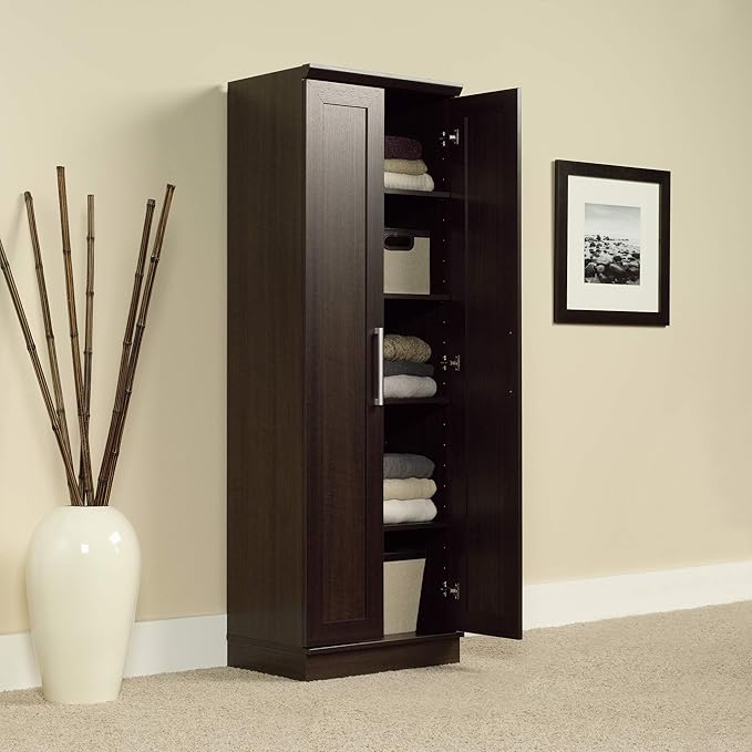 Sauder HomePlus Kitchen Pantry Storage Cabinet with Adjustable Shelves, Laundry Bathroom, L: 23.31" x W: 17.01" x H: 71.18", Dakota Oak-Ruum Studio Home