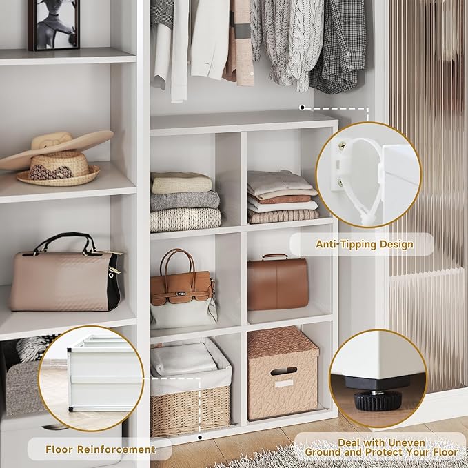 4 Cube Book Shelf - High-Strength Steel Cube Storage Organizer with Open Display Shelves for Living Room-Ruum Studio Home