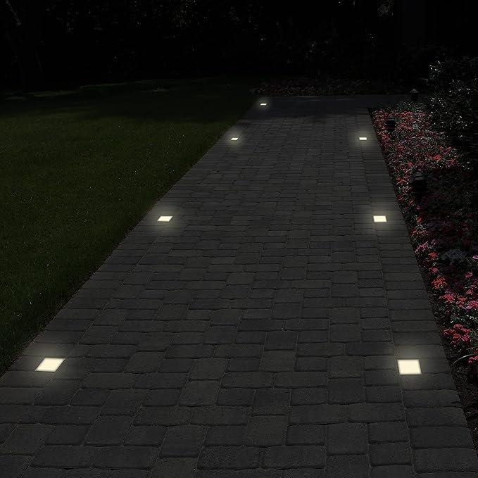 LUMENGY Paver Light 4×4 Inch (3.93 inch X 3.93 inch), Glare-Free 5000K Brick Lighting for Paver Driveways, Pathways, Patios & Garden, 12V Waterproof & Drive-Over Rated-Ruum Studio Home