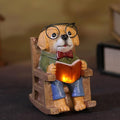 Solar Garden Decor Statues Dog Figurines Mini Fairy Garden Accessories Outdoor Lights,Garden Art Patio Porch Balcony Yard Home Lawn Ornaments,Mothers Day Birthdays Gifts for Mom Grandma-Ruum Studio Home