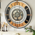The Gears Clock 36'' Inch Real Moving Gear Wall Clock Switzerland Line (Black, 36 inches (90 cm))-Ruum Studio Home