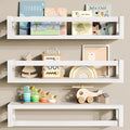 Upgraded Thick Floating Shelves - Multi-Use Wall-Mounted Bookshelves for Kids and Nursery, Ideal for Books, Toys, Spice Rack, Decor - White-Ruum Studio Home