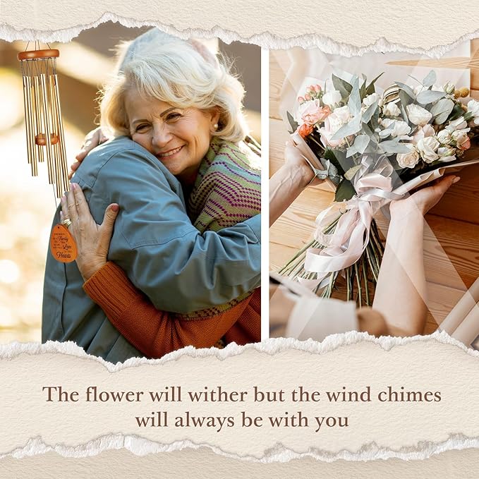 50th Wedding Anniversary Wind Chime, Happy 50th Anniversary Romantic Gifts for Couple, Parents, Wife, Husband, Friends, Golden Anniversarys Keepsake Gifts Ideas-Ruum Studio Home