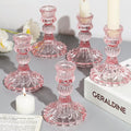 12PCS Pink Candlestick Holders Set- 4" H Taper Candle Holders, Glass Candle Holders Bulk for Wedding, Party, Home Table Centerpieces, Festival Gifts & Windowsill Decor-Ruum Studio Home