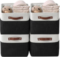 DECOMOMO Storage Bins Fabric Storage Baskets for Shelves, Linen Closet Organization Toys Nursery (Black and White, Large - 4 Pack)-Ruum Studio Home