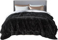 Bedsure GentleSoft Fluffy Black Blankets Queen Size for Bed, Thick Sherpa Faux Fur Fleece Fuzzy Plush Winter Warm Soft Full Queen Blankets, Bedroom Decor Black Gifts Cozy Gifts for Women Men, 90x90-Ruum Studio Home