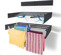 Step Up Laundry Drying Rack (40-INCH Industrial Gray), Wall Mounted, Retractable Clothes Drying Rack, 60lbs Capacity, 20 Linear Ft, with Wall Template and Long Screwdriver Bit-Ruum Studio Home