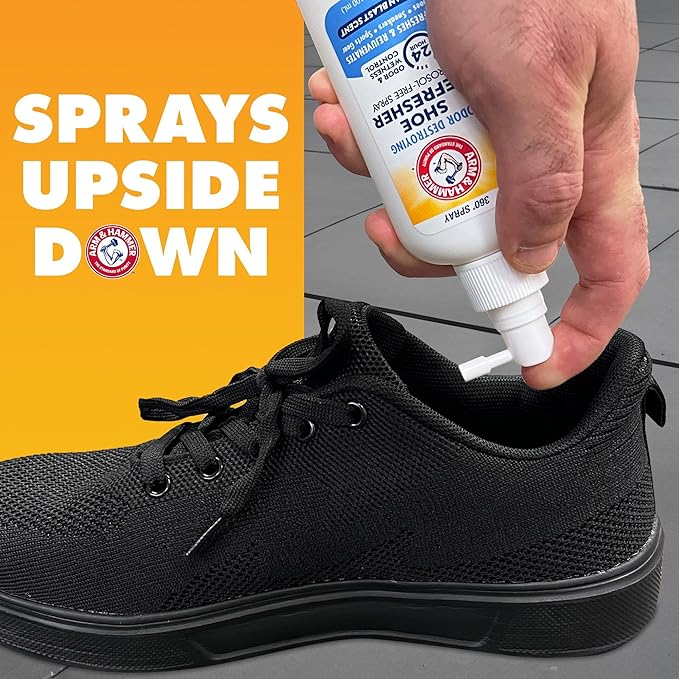Arm & Hammer Shoe Refresher Spray, Odor Eliminator for Sneakers, 24 Odor & Wetness Control, Aerosol-Free Shoe Deodorizer Spray, Ocean Blast Scent, 3.4 oz-Ruum Studio Home