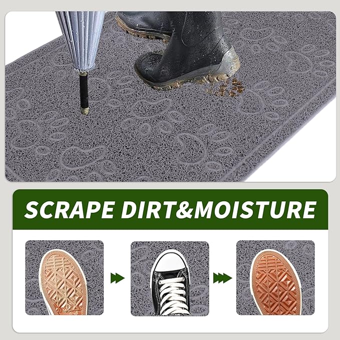Door Mat Home Welcome Mats Outdoor and Indoor, Heavy-Duty Low-Profile Non-Slip Front Welcome Mat for Home Entrance, Outside Entry, Yard, Floor, Patio (Grey, 36x24)-Ruum Studio Home