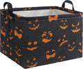 HIYAGON Rectangular Halloween Basket for Boys and Girls Kids Trick or Treat Pumpkin Basket for Halloween Parties Cute Storage Bin Organizer Box Room Decor(Black Pumpkin)-Ruum Studio Home