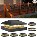 VOLISUN 4x4 Solar Post Cap Light 6pack,Solar Fence - Cap Lights Outdoor Waterproof for Wooden/Vinyl Post,Black Deck Post Cap Light Solar Powered with Warm White for Garden/Patio/Porch-Ruum Studio Home