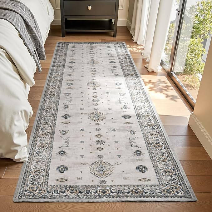 AMOAMI Vintage 2X10 Runner Rug Non Slip Soft Runners for Hallways Washable Hallway Runner Rug Bedside Rugs for Bedroom Long for Hallways Entryway Laundry Room Stair Kitchen Bathroom-Ruum Studio Home
