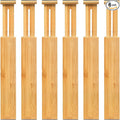 VaeFae Adjustable Bamboo Drawer Dividers, Expandable Drawer Organizer for Kitchen, Bedroom, Bathroom, Dresser and Office, 6-Pack-Ruum Studio Home
