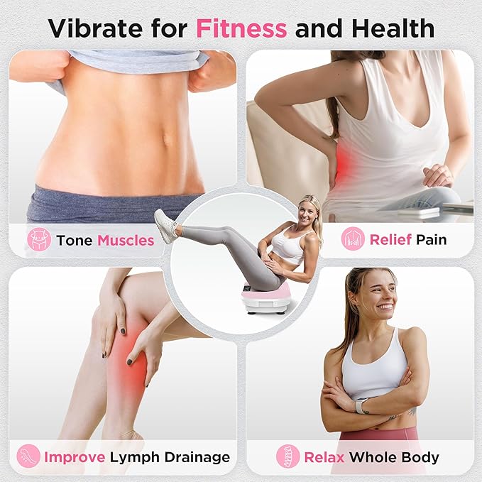 FEIERDUN Vibration Plate Exercise Machine, Vibration Plate for Lymphatic Drainage, Power Plate Vibration Platform for Weight Loss, Toning & Wellness-Ruum Studio Home