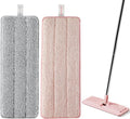 JOYMOOP Mop Replacement Pads, Reusable Microfiber Mop Pads for 13-inch Flat Mop and Mop Bucket Set, Pack of 2 Refills - Grey and Pink-Ruum Studio Home