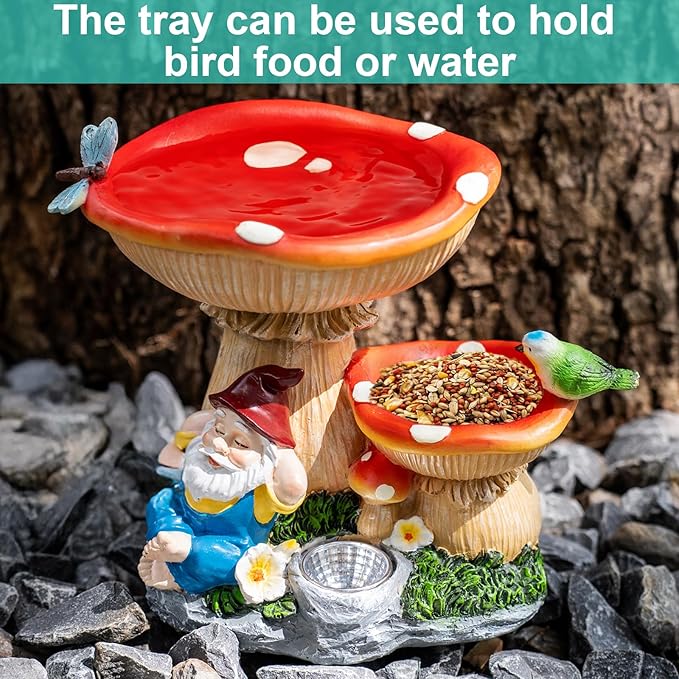 Solar Gnome Statues Figurine Lights - Garden Lighting Outdoor Decorations, Gnome Sleeping Under Mushroom, Yard Art Lawn Ornaments for Porch Patio Balcony - Gnome Gifts for Women Mom-Ruum Studio Home