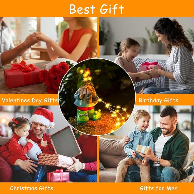 Solar Watering Can Gnome Light Waterproof - Funny Gnome Mother' s Day Gifts for Mom Women Solar Outdoor LED Lights Resin Large Garden Gnomes Statues Decor Lantern Figurines Decorations Indoor Porch-Ruum Studio Home