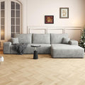 108" Sectional Couches for Living Room Modern Modular Sofa with L-Shape Couchs Upholstered Boneless Couch Deep Seat Sectional Couch with Chaise (Grey, Right Facing Chaise+2Seaters)-Ruum Studio Home
