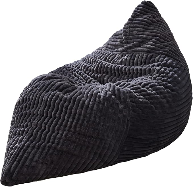 Hobestluk 3 in 1 Bean Bag Chair Giant Bean Bag Chairs Convertible Bean Bag Floor Cushion with Machine Washable Cover, Beanbag Chairs for Adult (Dark Grey)-Ruum Studio Home