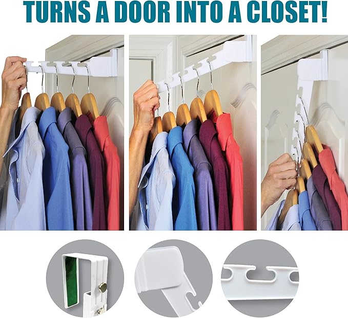 Wonder Hanger Over The Door 3-Pack Organizer for Clothes Hangers, Space-Saving Cascading Hanger Hooks, White-Ruum Studio Home