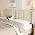 VECELO Headboard King Size, Linen Upholstered Headboards Only with Nailhead Trim Wingback, Square Stitched Design, Adjustable Height from 40" to 49.8", Oatmeal-Ruum Studio Home