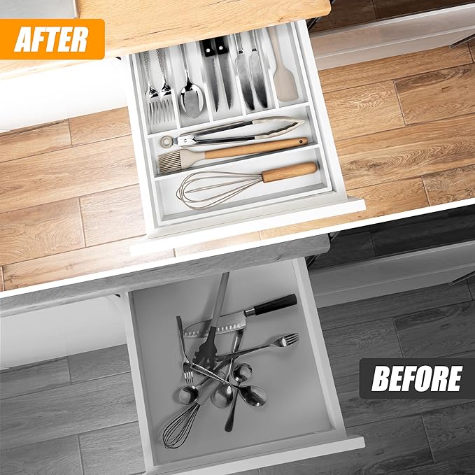 Kitchen Silverware Drawer Organizer and Storage Deep Cookware Utensil Cutlery Rack Office Drawer Organizer Tray Amazon Basics Kitchen Home Gadgets Rv Storage Solutions Wedding Registry Must Haves 2025-Ruum Studio Home