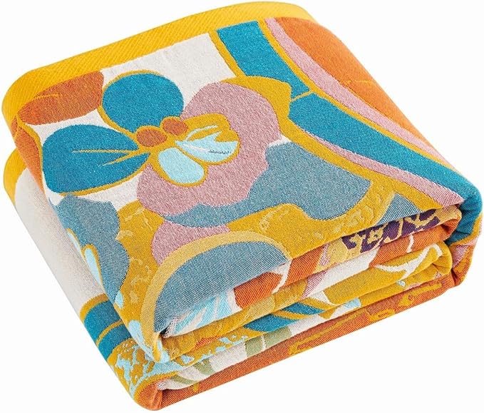 Boho Throw Blanket, Lightweight Blankets for Summer, 100% Cotton Bohemian Decorative Throw Blanket, 60"x80" Reversible Muslin Breathable Woven Farmhouse Blankets Quilt,-Ruum Studio Home