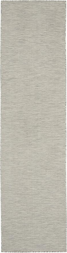 Nourison Positano Light Grey 2' x 6' Area Rug Easy Clean, Non Shedding, Bed Room, Living Room, Dining Room, Kitchen (6' Runner)-Ruum Studio Home