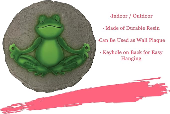 Spoontiques - Garden Décor - Yoga Frog Stepping Stone - Decorative Stone for Garden-Ruum Studio Home
