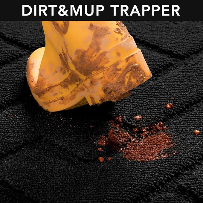 hicorfe Indoor Doormat,Front Back Door Mat Rubber Backing Non Slip Door Mats 20"x59" Absorbent Resist Dirt Entrance Doormat Inside Floor Mats Entryway Washable Low-Profile for Patio,Garden(Black)-Ruum Studio Home