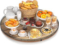 Acacia Wood 24" Lazy Susan Turntable Organizer for Table Top, Farmhouse Extra Large Round Lazy Susan for Serving Kitchen Countertop Cabinet for Charcuterie Centerpiece, Bathroom Vanity Tray Decor-Ruum Studio Home