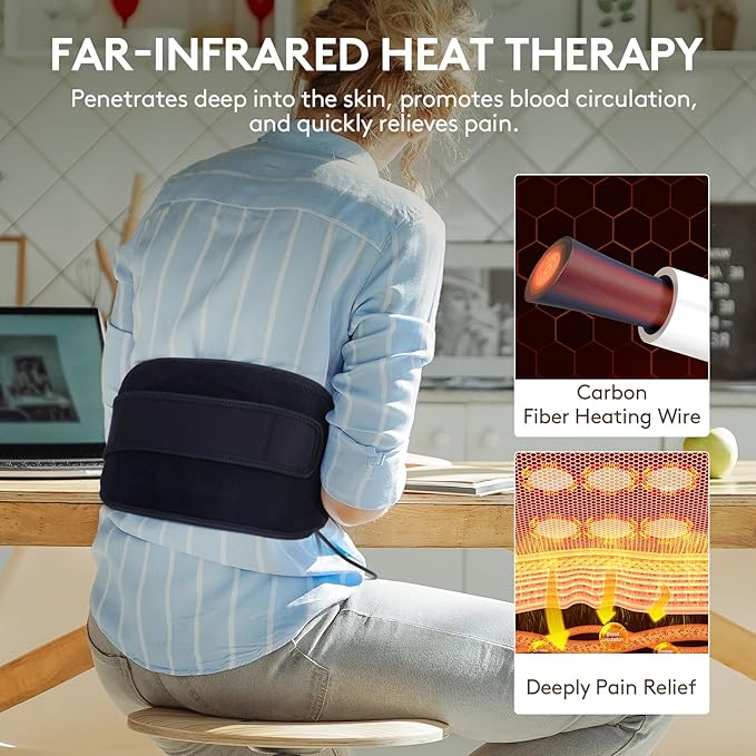 UTK Heating Pad for Back Pain Relief, Far Infrared Heating Pads with 20 Natural Jade Stones, Heating Fast, Hot Enough, Auto Shut Off, Smart Controller, 55'' Large Size Heat Pad for Back-Ruum Studio Home