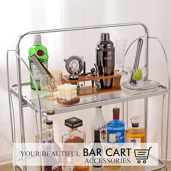Bartender Kit Cocktail Shaker Set with Stand Bar Tool Bar Set for Drink Mixing Home Bartending Kit 17-Piece Bar Cart Accessories: Martini Shaker, Mixer Spoon, Jigger, Muddler, Strainer & Recipes Gifts-Ruum Studio Home