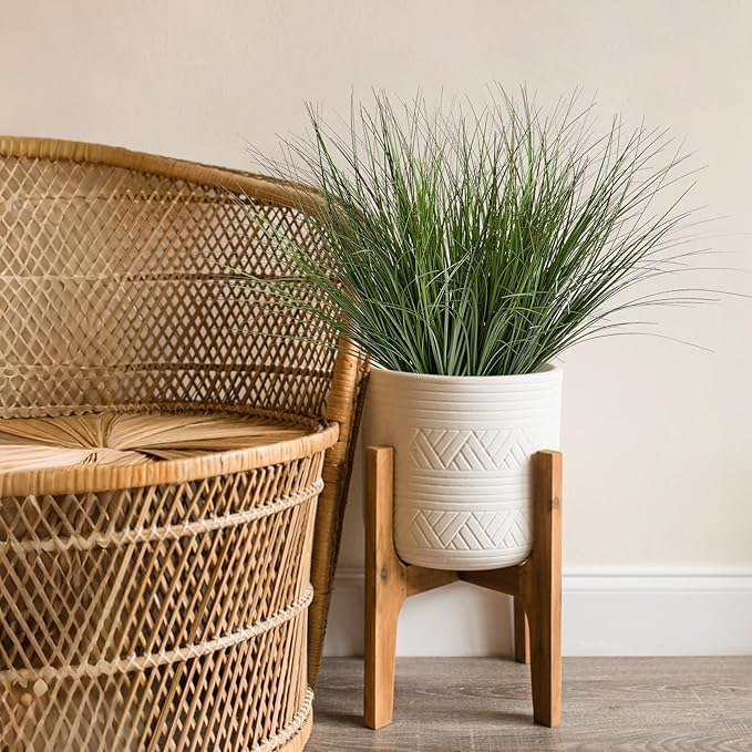 32PCS 17.3" Fake Plants Artificial Wheat Grass Greenery Plastic Plants Fake Grass Artificial Plants for Outdoor Decor Artificial Grass Plant with Greenery Stems for Indoor Home Decoration-Ruum Studio Home