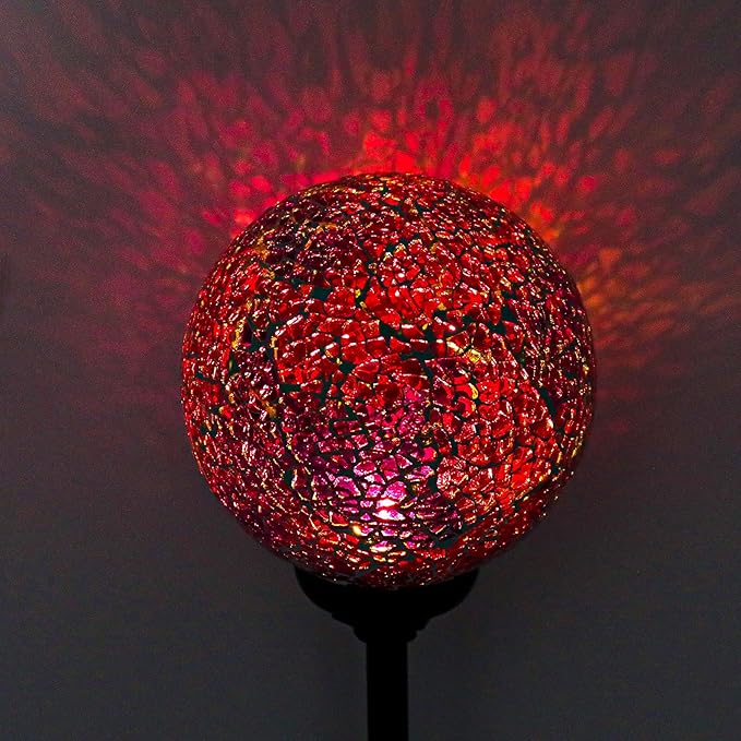 VCUTEKA Solar Garden Decorative Lights Outdoor, Mosaic Solar Light Waterproof LED Pathway Stake Light for Landscape Patio Yard Deck Walkway Decoration, 2 Pack-Ruum Studio Home