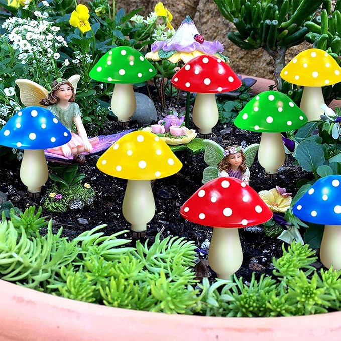 8-Pack Solar Mushroom Lights for Garden Decor, 8 Modes Waterproof Outdoor Garden Mushroom Lamp, Multi-Colored Solar LED Fairy Lights for Christmas Halloween Yard Lawn-Ruum Studio Home