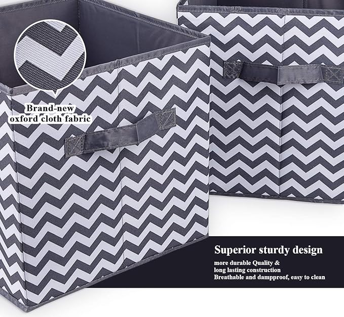 storage box Oxford fabric set of 4, foldable storage box fabric box in cube shape 30x30x30 cm for closet, clothes, books, cosmetics, toys-Ruum Studio Home