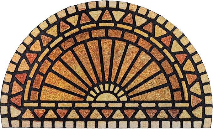 CHICHIC Welcome Door Mat 18 x 30 Inch Front Doormat Outdoors for Home Entrance Outdoors Mat for Outside Entry Way Doormat Entry Rugs, Heavy Duty Non Slip Rubber Back Low Profile, Semicircle-Ruum Studio Home