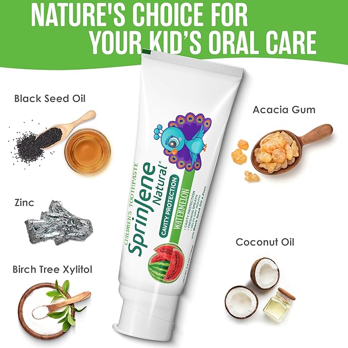 SprinJene Natural Kids Toothpaste, Watermelon | Natural Children’s Toothpaste for Cavity Protection | Fluoride Toothpaste for Toddlers | 1 Pack-Ruum Studio Home