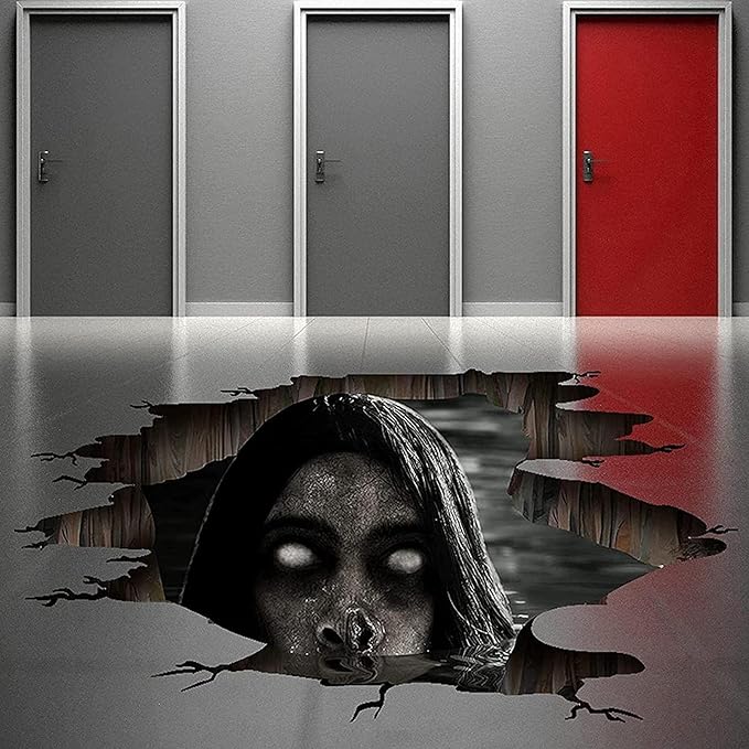 3D Halloween Floor Decals Scary Halloween Zombie Stickers for Living Room, Spooky Blind Women Scratching Floor Stickers Vinyl Removable Decals Art Decorations Party Supplies for Bar Pub-Ruum Studio Home
