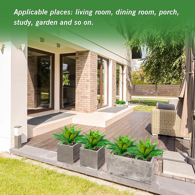 Artificial Agave Plants,Large UV Resistant Fake Agave Planters for Indoor and Outdoor Decorating Plantas Artificiales Decorativas Grandes(2Pack, 28")-Ruum Studio Home
